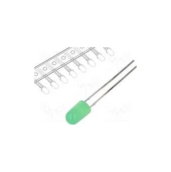 Polovodič LED 5mm zelená 68÷100mcd 30° 20mA 1,8÷2,6V Čelo vypouklé