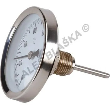 Teploměr bimetalový s rychlou reakcí, průměr 60mm na topení - 3/8" TRI
