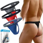 Lákavé pánské TANGA bavlněné s ozdobnou gumou 3-BALENÍ *XL