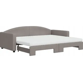 Pohovka Rozkládací pohovka s funkcí lůžka 2v1, taupe, 223 x 100 x 75 cm, po rozložení 192,5 cm