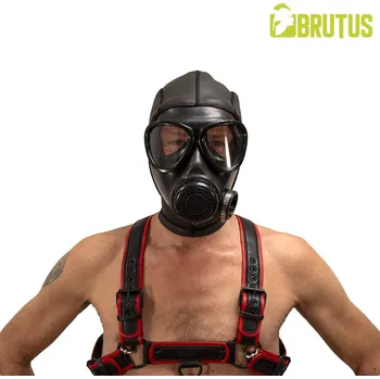 Erotická maska Brutus Neoprene Army Gas Mask Hood