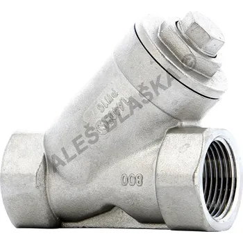 Ochranný vodní filtr SFERACO - Francie | Celonerezový filtr šikmý Y s nerezovým sítkem a odkalovací zátkou- NEREZ - INOX - 1/4" 357