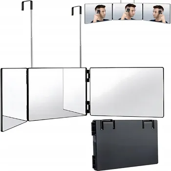 Zrcadlo ZRCADLO 360°, TŘÍDÍLNÉ ZRCADLO S HÁČKY, NASTAVITELNÁ VÝŠKA A SKLÁDACÍ