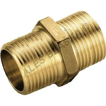 Fitinka TIEMME - Itálie | Vsuvka masivní mosazná (dvojnipl) vnější závity - MOSAZ nipl - 1/2" TM1552XL