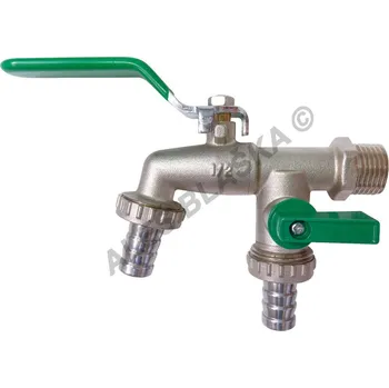 Vodovodní kohout Kulový kohout (ventil) zahradní s dvojitým připojením na hadici - 1/2" 76V