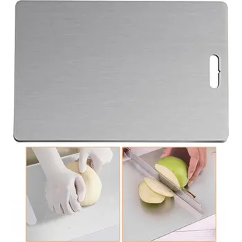 Obraz PRKÉNKO NA KRÁJENÍ Z NEREZOVÉ OCELI OBOUSTRANNÉ ROBUSTNÍ HYGIENICKÉ 36X25 CM