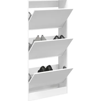 Botník vidaXL Botník bílý 60 x 21 x 125,5 cm kompozitní dřevo