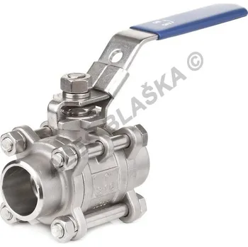 Instalatérský materiál Nerezový kulový kohout varný (ventil) FF páka - 3dílný - NEREZ - INOX (přivařovací) - 1/2" 352S