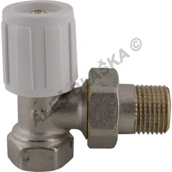 Ventil Radiátorový ventil rohový jednoregulační (kohout k radiátoru) - 1/2" 407