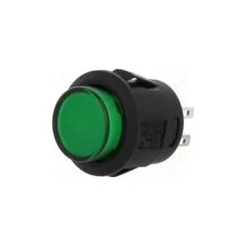 vypínač Přepínač tlačítkový Polohy 2 SPST-NO 1,5A/250VAC zelená 50mΩ