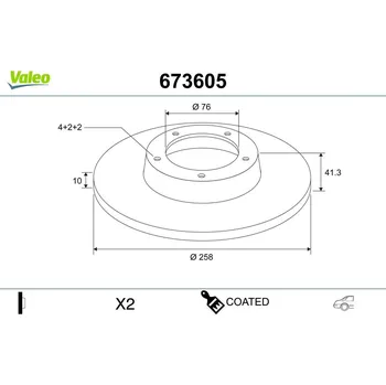 Brzdový kotouč Brzdový kotouč VALEO 673605