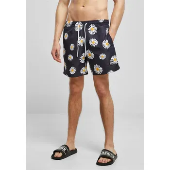 Pánská móda Pánské koupací šortky Urban Classics Pattern Swim Shorts - midnightnavydaisy XXL