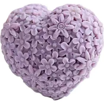 Silikonová forma na mýdlo a svíčku květinové srdíčko IV.