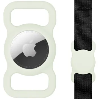 Silikonový obal k uchycení na obojek pro AirTag - zelený svítící ve tmě