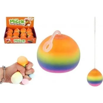 Dětský míč Míček antistres mačkací sliz 6 cm - duhový