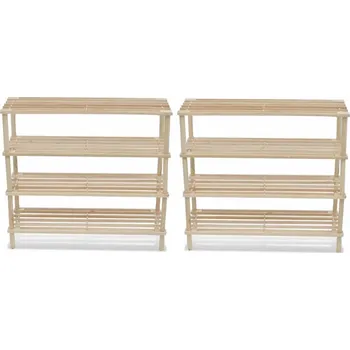 Botník vidaXL Botníky se 4 policemi 2 ks masivní jedlové dřevo [241066]