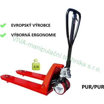 Paletový vozík Paletový vozík PUR/PUR - 2300 kg, tandem