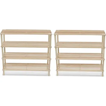 Botník zahrada-XL Botníky se 4 policemi 2 ks masivní jedlové dřevo 241066