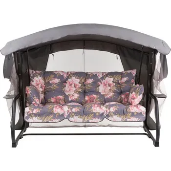 Zahradní houpačka Zahradní houpačka Ravenna Lux Black Edition s moskytiérou a s bočními stolky A098-01PB PATIO 448630