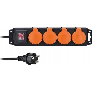 Napájecí kabel Prodlužovací Kabel přívod Solight 10 m, 4 ks, černý