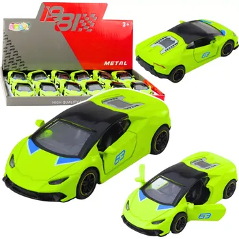 autíčko Kovové sportovní autíčko 1:43 s natahovacím pohonem, neonově zelené