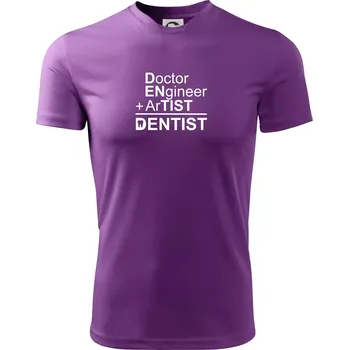 Pánské tričko Co znamená dentist - Pánské triko Fantasy sportovní (dresovina) - L ( Fialová )