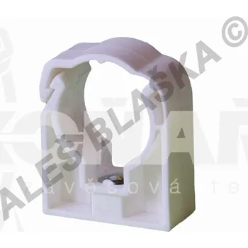 Instalatérský materiál Plastová příchytka na trubku (potrubí) jednoduchá se třmenem šedá UNI - 20mm 1340