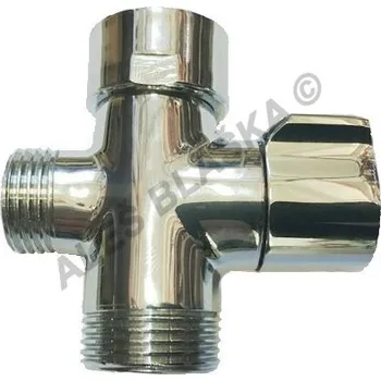 Vodovodní baterie Přepínač sprchy 3/4"x1/2"x3/4" s keramickou kartuší pro vodovodní baterii (sprchový) - chrom AQP.505