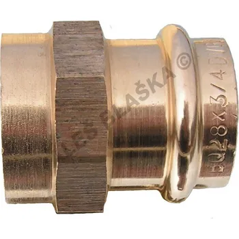 Fitinka EFFEBI - Itálie | lisovací bronzový nátrubek (hrdlo) FxFG s vnitřním závitem, PRESS, na měď trubky - 15x1/2" BP.8270