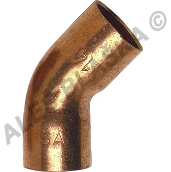 Instalatérský materiál CU 5041 Měděný pájecí oblouk (koleno) 45° A x A (pro k pájení, letovací - měď) - 28 CU.5041
