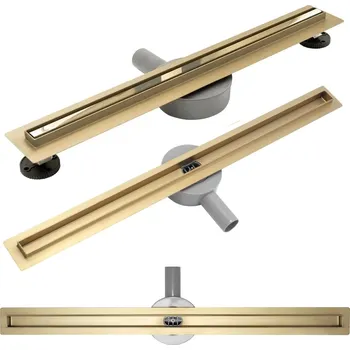 Odvodňovací žlab Lineární odtok REA Neo Slim Mirror Gold Pro 50