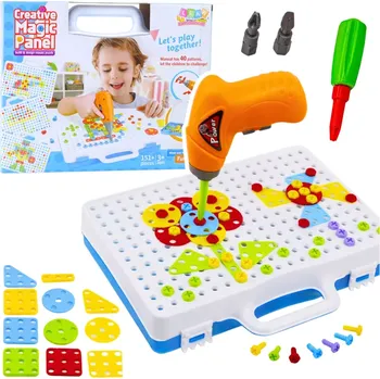 ostatní stavebnice Edukativní stavebnice s vrtačkou v kufříku, 151 dílů