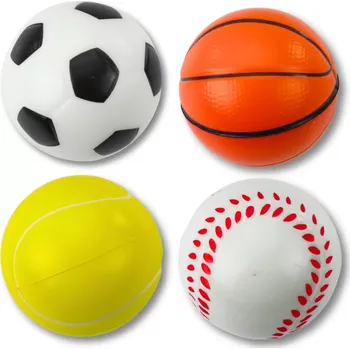 Dětský míč Sada pěnových sportovních míčků 6 cm – fotbal, basketbal, tenis, baseball (4 ks)