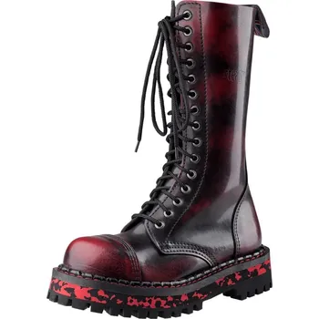 Pánská zimní obuv boty kožené unisex - 15 dírkové - STEADY´S - STE/15/D_RED/BLACK - 41