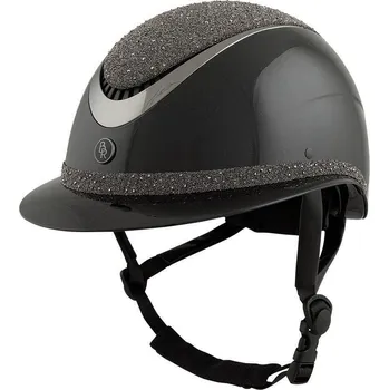 Jezdecká přilba BR Jezdecká helma BR Thèta Plus Dazzling Glamourous Glossy 52–54cm ČERNÁ