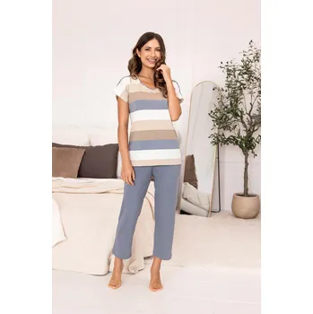 Pánská móda Pyžamo Regina 741 cr/r S-XL W26 dámské Modrá XL