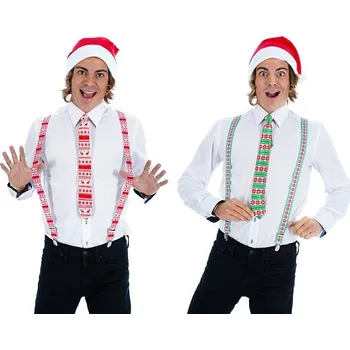 Karnevalový doplněk CHAKS Sada vánoční – čepice, kšandy, kravata