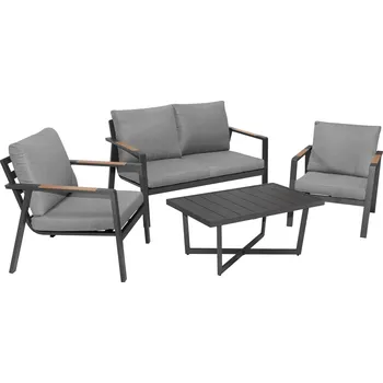 Zahradní sestava Hliníkový zahradní nábytek (pohovka + dvě křesla + stůl) 201458