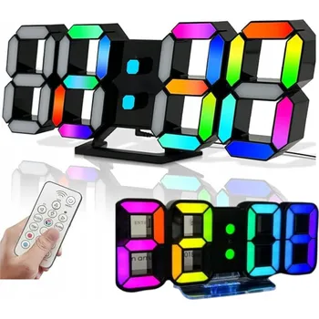 Budík Digitální LED budík s dálkovým ovládáním, moderní 3D design
