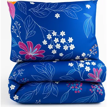 přikrývka SET Přikrývka a polštář Modrý květinový sen