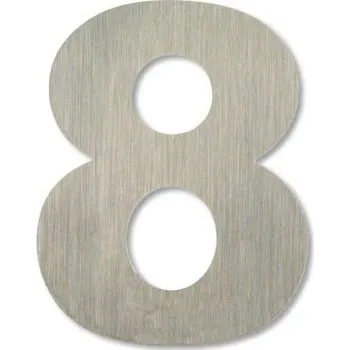 Nalepovací nerezové domovní číslo 8 - Arial Velikost: 7,5 cm