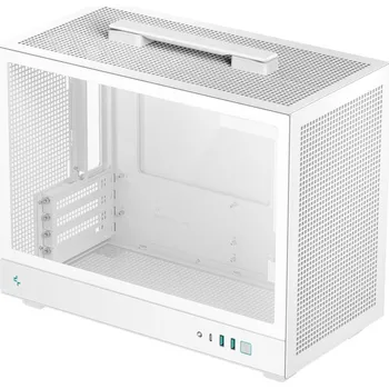 PC skříň DEEPCOOL Case CH160 PLUS WH, mATX, Průhledná bočnice, bílá
