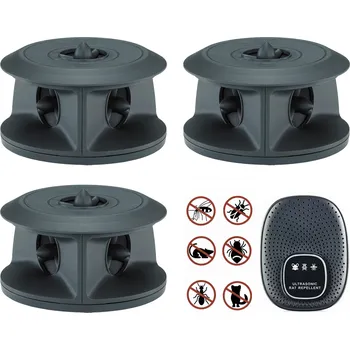 Odpuzovač zvířat Sada 3 kusů 3D prostorových ultrazvukových odpuzovačů - Dárek zdarma -USB elektrický ultrazvukový odpuzovač kun a hlodavců (Akční sada 3 kusů 3D odpuzovačů - Celkový dosah všech 3 přístrojů je 5100 m3. Profesionální přístroje s dárkem zdarma)