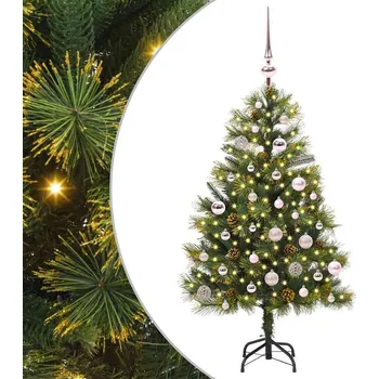 Vánoční stromek Umělý sklopný vánoční stromeček s kužely Zelená 150 cm Zelená3395082