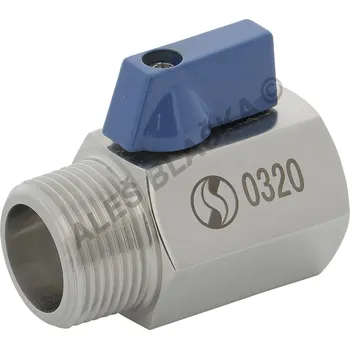 Ventil SFERACO - Francie | Mini kulový kohout nerezový (ventil) MF motýl, nerez, INOX - 1/8" N6ŠM