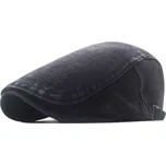 Pánská plochá zateplená džínová bekovka Černá