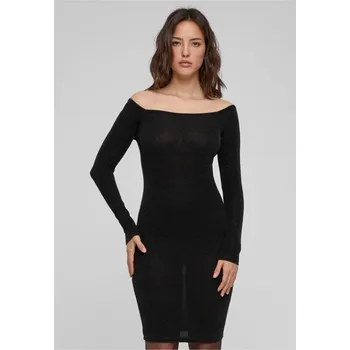 Dámské šaty Ladies Off Shoulder Longsleeve Glitter Dress - black M