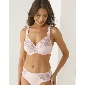 Dámská móda Sada 2 podprsenek Sienne zn. Confidence Lingerie z mikrovlákna a vyšívaného tylu, s kosticemi bílá+pudrová 85