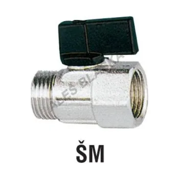 Ventil Mini kulový kohout mosazný (ventil) MF motýl - 3/8"Š x 1/2"M 6ŠM