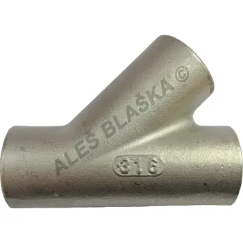 Fitinka T kus nerezový 45°, NEREZ závitový - vnitřní závity - INOX - 1/2" TYP307B